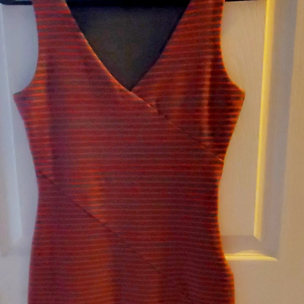 BB dakota  red and gray  stripe dress